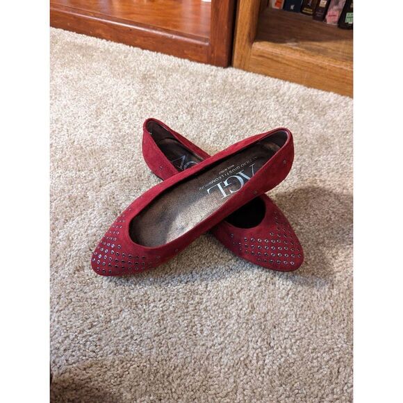 Agl suede berry grommet ballet flats sz 8.5 euc - Picture 2 of 6